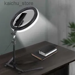 Kontinuierliche Beleuchtung 26 cm Ringlicht Live -Fotografie Leuchtung Telefon Füllen Sie Ringlight Stativfoto LED Selfie Bluetooth Y240418