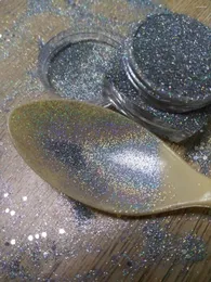 Glitter a unghie all'ingrosso- Silrafico argento Effetto sirena ad art Powder Gel Suggercini acrilici Acrilico Decorazione UV colorato 5G NMYYU011