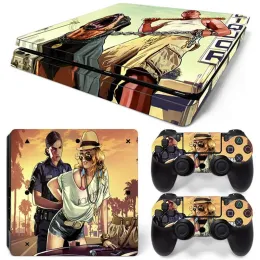 Joysticks GTA GAME PS4 Slim Skin Sticker Decal Cover for ps4 slim Console and 2 Controllers skin Vinyl slim sticker Decal