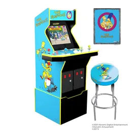 Arcade1up The Simpsons Arcade Machine을 통해 클래식 재미를 재현하십시오 - 4 피트 4 플레이어 아케이드 게임, Live Wi -Fi는 커스텀 아케이드 게임 라이저와 함께 활성화