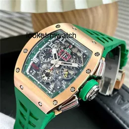 Desginer Mechanical Automatic Watch Men RM011 Tourbillon Serie Limited Diamond Tactical Edition Oro rosa