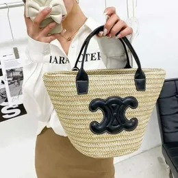 Bolsa de praia Rattan casual de grande capacidade Totes de designer de vime Palaveira Bolsas de palha panier folhas de palmeira lady ombro crossbody00