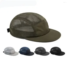 Visatorer utomhus sommaren snabb torkningslock arbete andas mesh caps camping hatt sport 5 panel baseball hattar