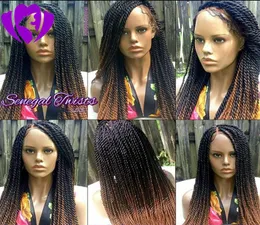 Сексуальная африка Америка Америка Женское Стиль Омбр -коричневые плетеное парики с детскими волосами синтетическое полное кружевное кружевное парики 6884460