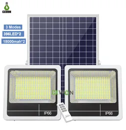 LED Solar Flood Lead مصابيح جدار مزدوجة الرأس 60W 90W 160W 200W 280W 350W الأضواء في الهواء الطلق مقاومة للماء لـ Courtyard Garden Street9785306