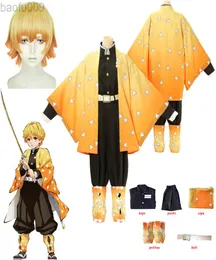 Anime Demon No Agatsuma Zenitsu Cosplay Costume Women Men Men Kimono Mundur Halloween impreza dla dorosłych L2208025305258