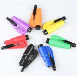 18 Farben 3-in-1/2-in-1 tragbare Mini-Selbstverteidigung Spar Hammerschlüsselkette Ringe Sicherheitsgurt Cutter Auto Fenster Breaker Keychain