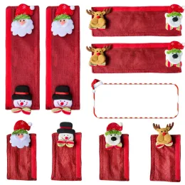 ديكورات جديدة لعيد الميلاد المنتجات الزخرفية الإبداعية لطيف المنزل ثلاجة مقبض القفازات غلاف واقية الفرن