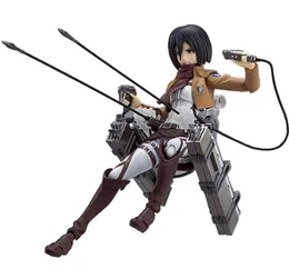 Anime -Angriff auf die Titan -Figuren Eren Jaeger Mikasa Levi Rivaille Ackerman Figma 203 207 213 PVC Action Figure Model Toys Doll Geschenk Q7258526