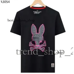 Physcho Bunny Rabbit Polo 24SSトップ品質のルーズTシャツデザイナーメンズシャツトレンディファッションスリーブTシャツ衣料品心理バニーPSYCOバニー925