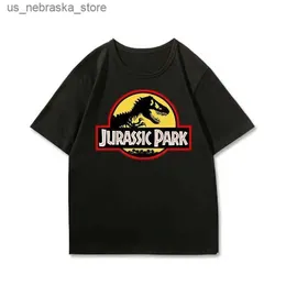 T-Shirts 2023 Sıcak Film Jurassic Park Doğum Günü Hediyesi 2-9 T-Shirt Eğlenceli Dinozor T-Shirt Boys T-Shirt Çocuk Giyim Üst Özelleştirilmiş Adı Q240418