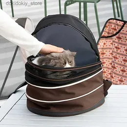 Cat Carriers Crates Houses Ba Pet for Double Travel Breathable Outdoor Cats Expandable Shoulders Carrier Kitten Puppy Dos Backpack Small Transparent L49