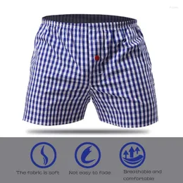 Underbyxor Monerffi Bulkpris Bomull Lossa Short Boxers Mens Plaid Underwear Homewear Men Plus Size Shorts Bekväm flerfärgad