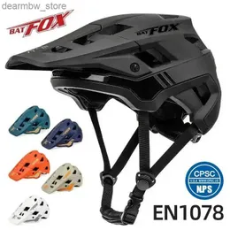 Capitões de ciclismo Máscaras Capacete de bicicleta Batfox Mens Capacete de bicicleta MTB Casco Bicicleta Mountain Bike Casco Ciclismo Hombre Matte Black Cycling Celmets L48