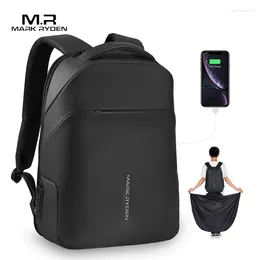 Backpack Mark Ryden Anti-theief tsa trava homens capa de chuva à prova d'água de 15,6 polegadas para laptop saco de moda