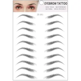 Förbättrare 10 par D Hairlike Eyebrow Tattoo Sticker False Eyebrow Longing Natural Waterproof Eye Brow Stickers Cosmetics