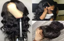 Perucas da onda corporal da Malásia 44 Peruca de fechamento de renda 100 perucas de cabelo humano remy renda peruca pré -puxada linha de cabelo para mulheres negras47147795