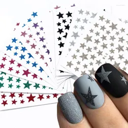 Adesivos de unhas decoração adesiva glitter transferência colorida slider 3d