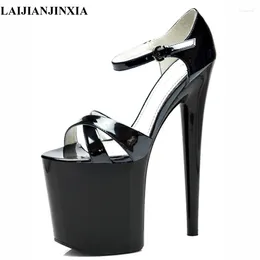 Sapatos de vestido Laijianjinxia High Heel Roman Roman 20cm Sandals Stiletto Hollow Nightclub Performance