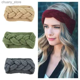 Stirnbänder 2020 Frauen stricken Kreuzknoten Wolle warmes Stirnbänder Haarhalter elastischer Haarbänder Turban Headwraps Mode Haarzubehör Y240417