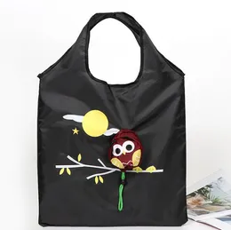 Eco Animal Owl Składana torba na zakupy kreskówka wielokrotnego użytku torba na ramię kobiety Przenośne torby spożywcze do przechowywania torby