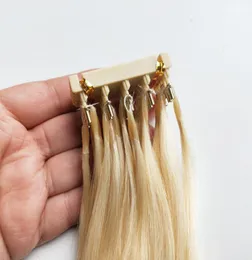 Человеческие волосы зажима в наращиваниях Pre Bond 6D Устройство волос блондинка Последние продукты 100G 100 -стрэнды быстро носят полную голову от 14 до 28IN6336588