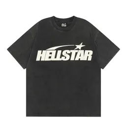 Hellstar Y2KメンズTシャツヒップホッププリントパターン大きな通気性パンクレトロラウンドネック240417