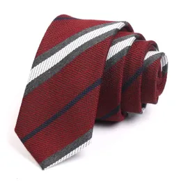 Erkek 6cm Kırmızı Çizgili Bağlar Yüksek kaliteli moda resmi boyun kravat Erkekler için iş takım elbise kravat hediye kutusu 240415