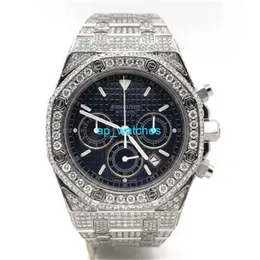 Audemar Pigue Men's Watch Watch الموثوق بها Audemar Pigue Royal Oak 39 MM Blau Chrono Edelstahl Diamant Armbanduhr 25860st funjx