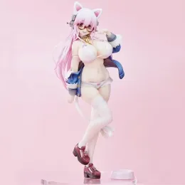 Spielzeug Miniaturen Spielzeug eingeborene schöne Mädchen Serie Super Sonico White Cat 1/6 PVC 27cm Actionfigur Anime Girl Sexy Sammlung Model tun