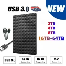 Kapslingsutvidgning 128TB SSD HDD 32TB Hårddisk 2TB 4TB USB3.0 Extern SDD -kapacitet Extern hårddisk för dator PS5 PS4 Portabel