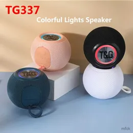 Portable Speakers TG337 Bluetooth Speaker Portable TWS Wireless Mini Bass Boombox LED Loudspeaker IPX7 Outdoor Music Player Support BT AUX FM TF