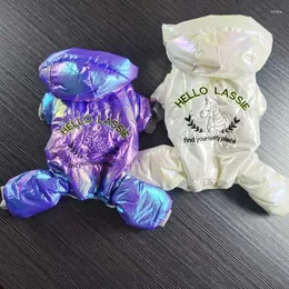 Vestuário para cães sonho colorido de inverno roupas para cães pequenos cachorros macacões à prova d'água yorkies mancos de macacão quente figurino de animais de estimação com algodão