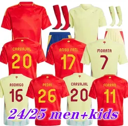 새로운 2024 스페인 저지 축구 저지 국가 대표팀 유니폼 24 25 Canales Ansu Ferran Fati Koke Asnsio Asla Pedri Morata 어린이 키트 남자 축구 셔츠