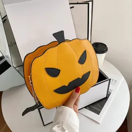 Bolsas de ombro Pumpkin Bat Pu Messenger Bag divertido de personalidade engraçada Cartoon Inverno Bolsas de couro Crossbody para mulheres