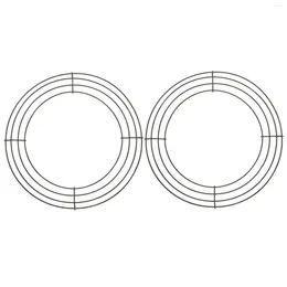 Fiori decorativi 2 pezzi cornice ghirlanda anelli macrame creazione ghirlanda rotonda semplificatore forma forma di filo di ferro