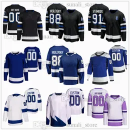 Stitched Hockey Jerseys 90 Matt Tomkins 7 Haydn Fleury 44 De Haan 31 Jonas Johansson 43 Darren Raddysh 41 Mitchell Chaffee 98 Mikhail Sergachev 23 Michael Eyssimont