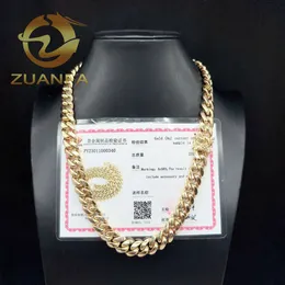 Luxus 14K Solid Gold Cuban Chain 12mm Au585 Gold Hip Hop Schmuck Rapper Miami Cuban Link Chain Halskette für Männer