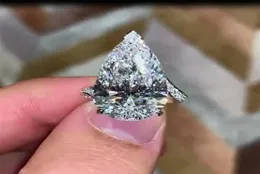 Deluxe Water Drop 18ct Moissanite Diamond Ring 100 Original 925 Стерлинговые обручальные обручальные кольца для женских ювелирных украшений9787254