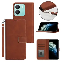 Кожаные чехлы для Vivo V30 v27e v27 Y27 Y36 Y78 Y200 Pro Plus 4G 5G Chole Phollet Cover Lanyard