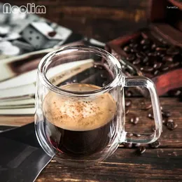 Coffee Pots NOOLIM 250ml Handmade Healthy Cups Double Wall Heat Resistant Creative Thermal Insulated Drinkware