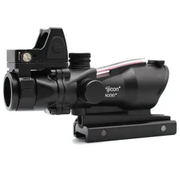 Scopes Hunting Scope ACOG Style 4X32 Real Fiber Trijicon Duel Illuminated Sight or Green Fiber w/ RMR Micro Red Dot