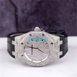 Audemar Pigue Men's Watch Zaufane luksusowe zegarki Audemar Pigue Donna Royal Oak Oak Odrologio Argento 33mm Su Misura 10ct Diamanti Funag