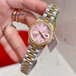 Luxury Gold Sliver Women Watch Assista Top Brand Designer 28mm Wristwatches Diamond Lady Watches All Band Aço Anterior para o Valentine's Christmas Day Day Gift 499