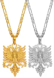 Anniyo Albania Eagle Anhänger Halsketten für Männer Frauen Silber Farbe albaner Schmuck Ethnische Geschenke Kosovo 2334066985755