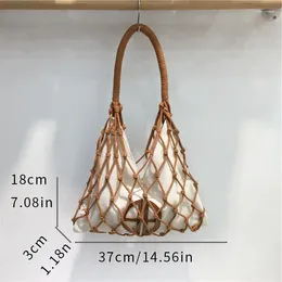 Umhängetaschen Leinwandtasche für Frauen handgewebte Handtaschen Luxusdesignerin großer Kapazität Tasche 2024 Modetrend Wicker Beach