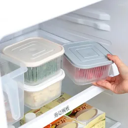 Storage Bottles Kitchen Fridge Ginger Garlic Fresh Container With Lid Partitioned Refrigerator Green Onion Crisper Sealed Box Organizer