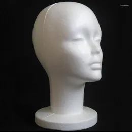 Head Model Female Styrofoam Mannequin Manikin Foam Wig Hair Glasses Display Black Fashion Sep18