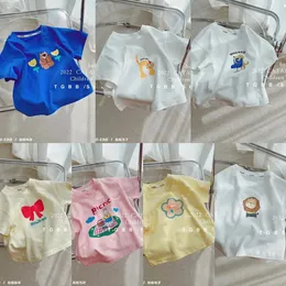 26t Baby Girl Boy Sommer T -Shirt Cartoon Print Tees Kleidung für Kinder Kleinkind Baumwoll Shortsleeved Top Ankunft Kind T -Shirts 240409