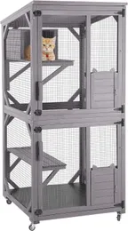 Cat Carriers 70.9 House For Outdoor Cats Feral Outside Catio Kitty Enclosures On Wheels 3-4